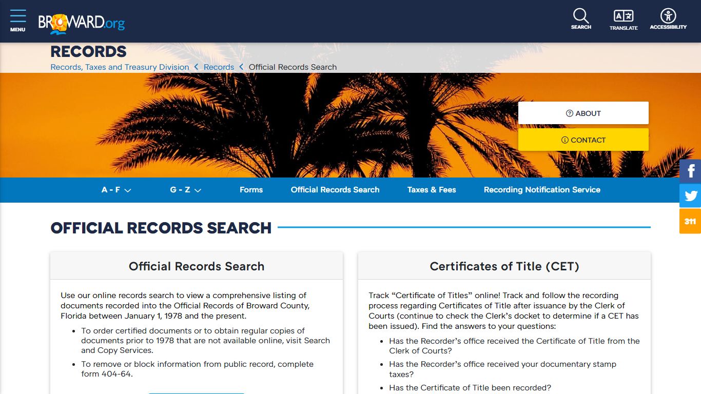 Records Official Records Search - Broward County, Florida